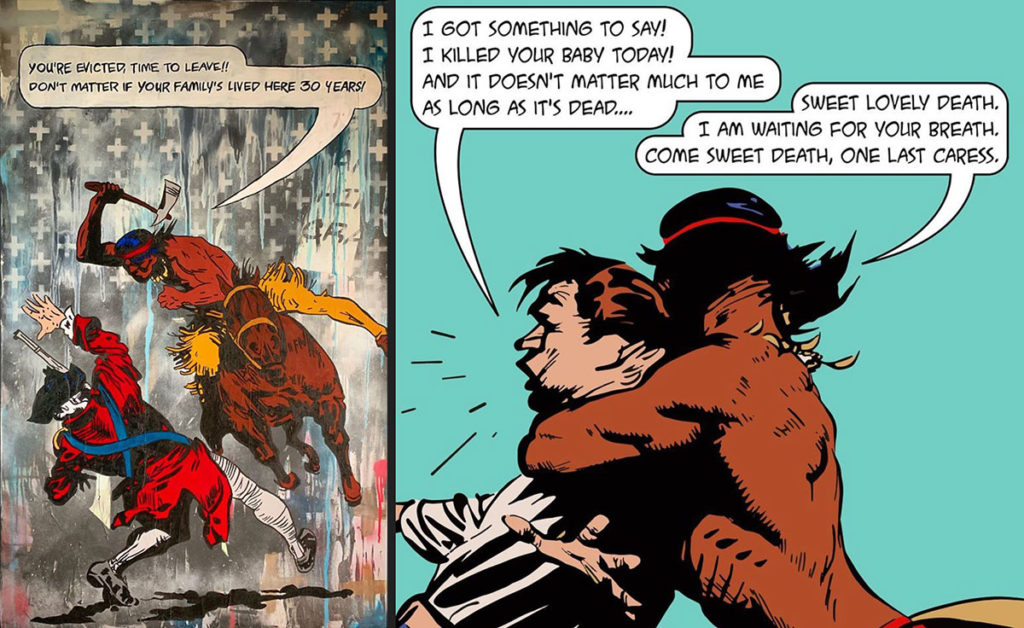 Two works by Gregg Deal, for his "Outsiders" series